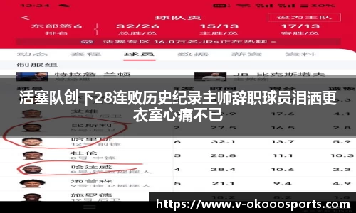 活塞队创下28连败历史纪录主帅辞职球员泪洒更衣室心痛不已